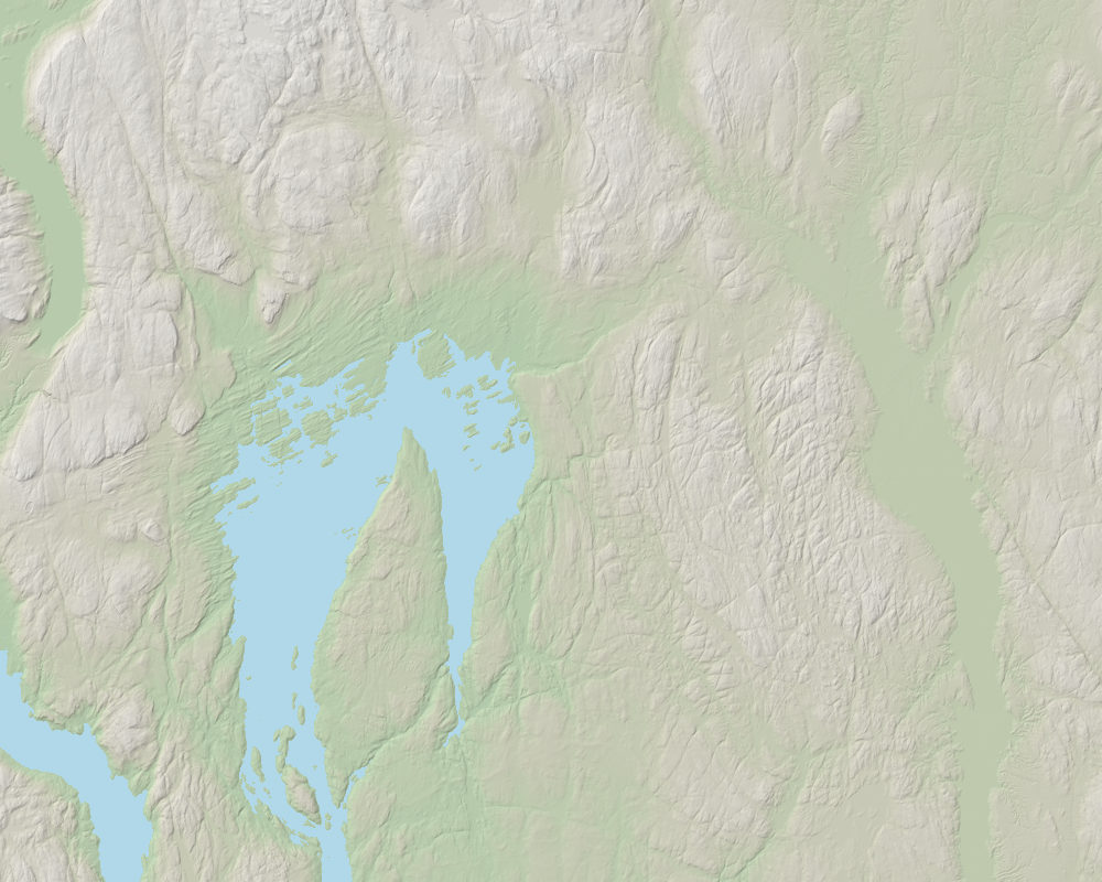 Terrengkart over Oslo og Oslofjorden, 60 km bredt, med kontorets posisjon markert